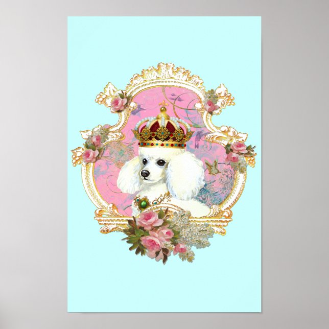 Poodle Princess n Pink Roses Poster (Vorne)