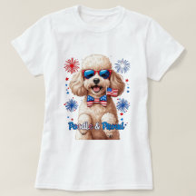 Poodle & Proud - 4. Juli Hunde T - Shirt