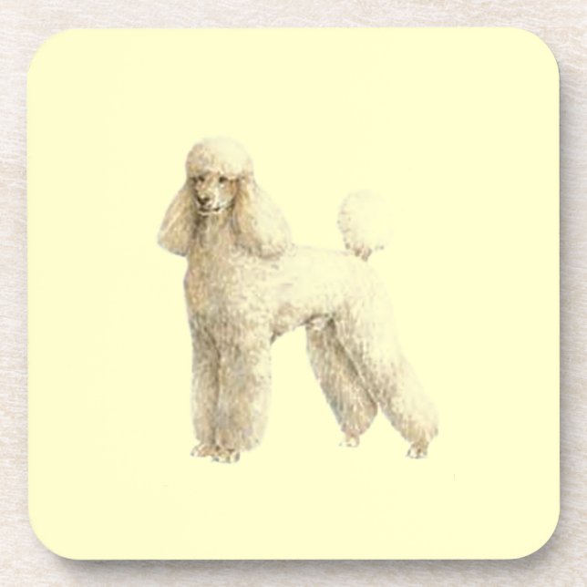 Poodle — Puppy Clip Getränkeuntersetzer (Vorderseite)