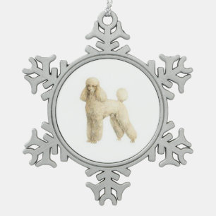 Poodle — Puppy Clip Schneeflocken Zinn-Ornament