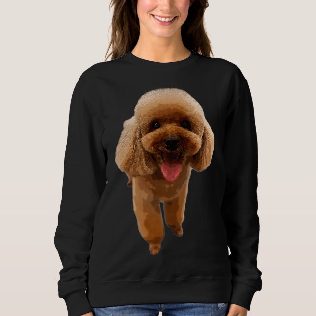 Poodle Puppy Dog Mini Toy Teacup Sweatshirt (Vorderseite)