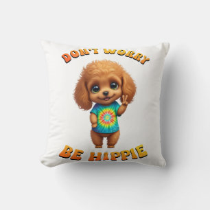 Poodle Puppy Hippie Happy Dog Kissen