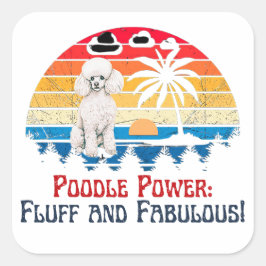 Poodle Quadratischer Aufkleber