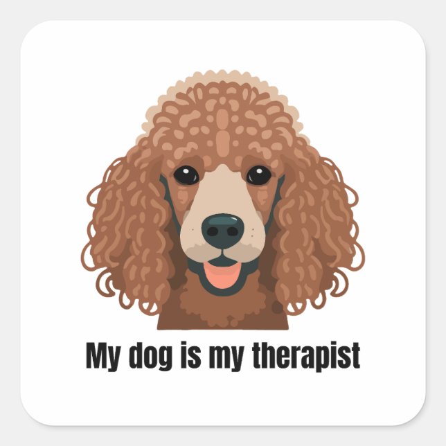 Poodle Quadratischer Aufkleber (Vorderseite)
