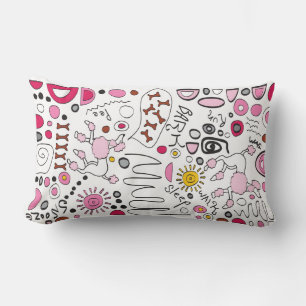 POODLE ROSE CHAUD JAUNE Oreiller