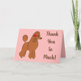 Poodle rouge Merci rose si de carte