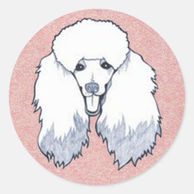 Poodle Runder Aufkleber (Vorderseite)