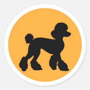 Poodle Runder Aufkleber