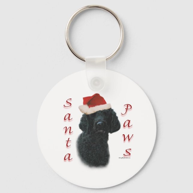 Poodle Santa Paws Schlüsselanhänger (Vorderseite)