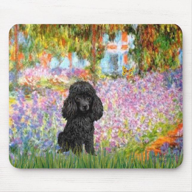 Poodle (schwarz 1) - Garten Mousepad (Vorne)