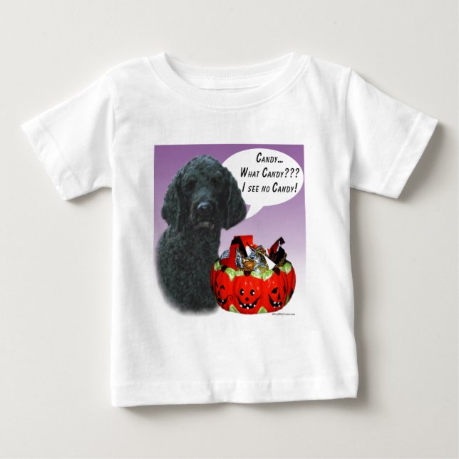 Poodle (schwarz) Halloween Candy Baby T-shirt (Vorderseite)