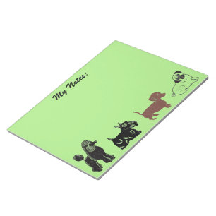 Poodle, Scottie, Dackel und Mops Notepad Notizblock
