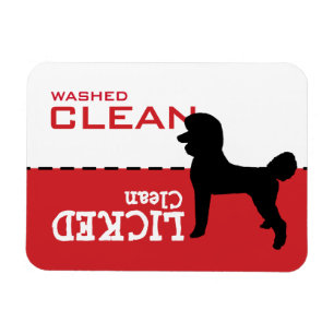 Poodle Silhouette Dog Geschirrspüler Zeichenmagnet Magnet
