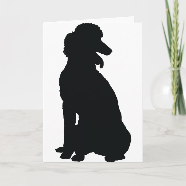 Poodle Silhouette Karte (Vorderseite)