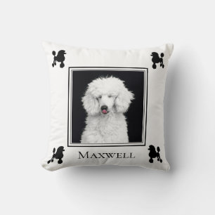 Poodle Silhouette mit Foto Personalisiert Kissen