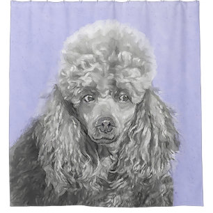 Poodle (Spielzeug, Miniatur) Malerei Original Hund Duschvorhang