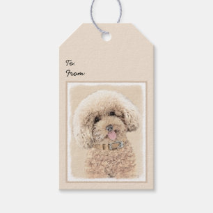 Poodle (Spielzeug, Miniatur) Malerei Original Hund Geschenkanhänger