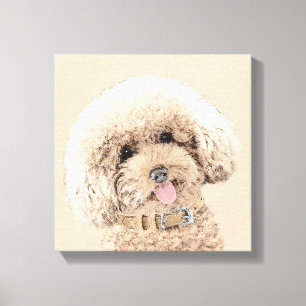 Poodle (Spielzeug, Miniatur) Malerei Original Hund Leinwanddruck
