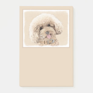 Poodle (Spielzeug, Miniatur) Malerei Original Hund Post-it Klebezettel