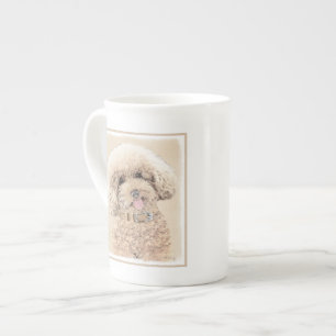 Poodle (Spielzeug, Miniatur) Malerei Original Hund Prozellantasse