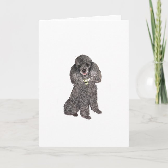 Poodle - Spielzeug/Miniatursilber Karte (Vorderseite)