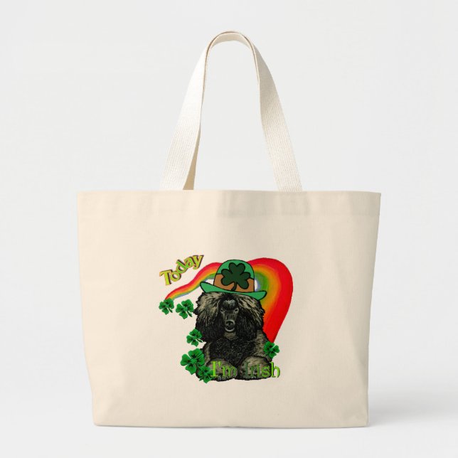 Poodle St Patricks Day Jumbo Stoffbeutel (Vorne)
