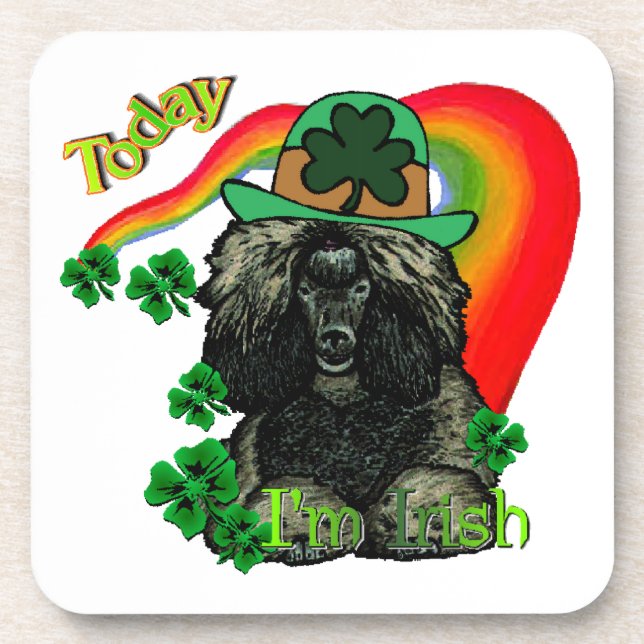 Poodle St Patricks Day Untersetzer (Vorderseite)