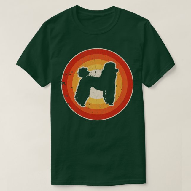Poodle Sunset Retro für Männer Frauen Mädchen Kind T-Shirt (Design vorne)
