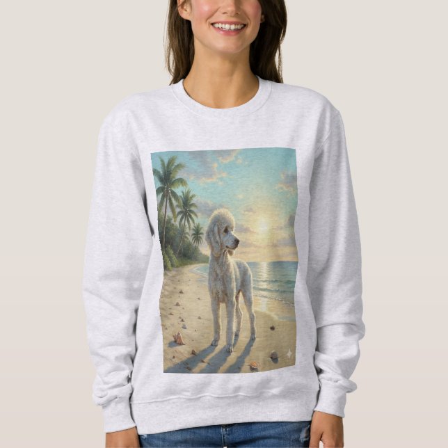 poodle sweatshirt on the beach (Devant)