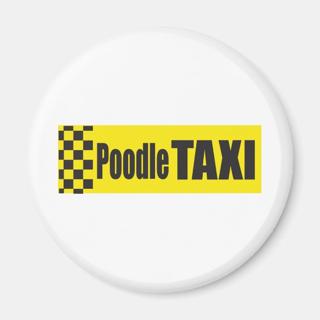 Poodle Taxi Magnet (Vorne)