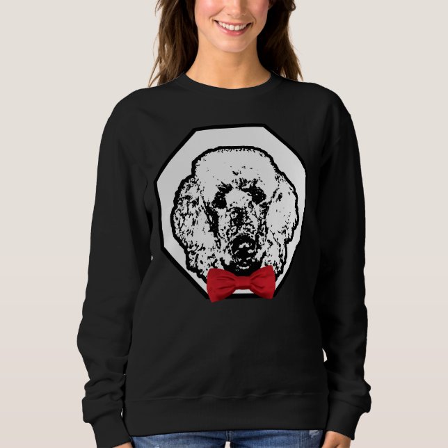 Poodle Tragend Red Bowtie Handsome Dog Breed Sweatshirt (Vorderseite)