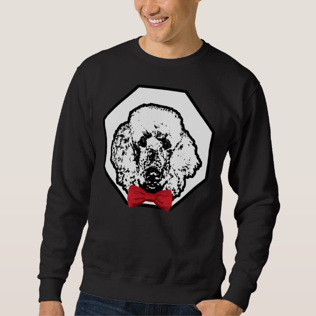Poodle Tragend Red Bowtie Handsome Dog Breed Sweatshirt (Vorderseite)