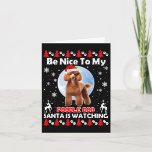 Poodle Uggli Weihnachten schön zu mir Poodle Santa Karte