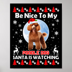 Poodle Uggli Weihnachten schön zu mir Poodle Santa Poster