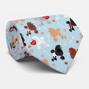 Poodle Valentine Pattern Neck Tie Krawatte