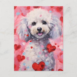 Poodle Valentinstag Postkarte