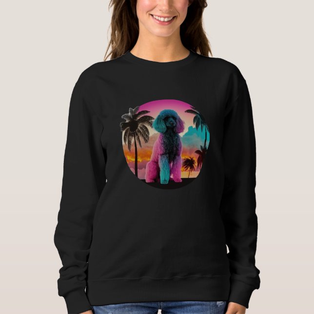 Poodle Vaporwave Retrowave Aesthetic 2 Sweatshirt (Vorderseite)