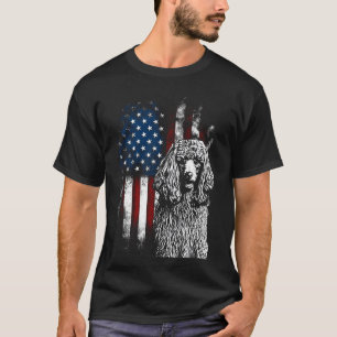 Poodle Vater Dog liebt amerikanische Flagge 4. Jul T-Shirt