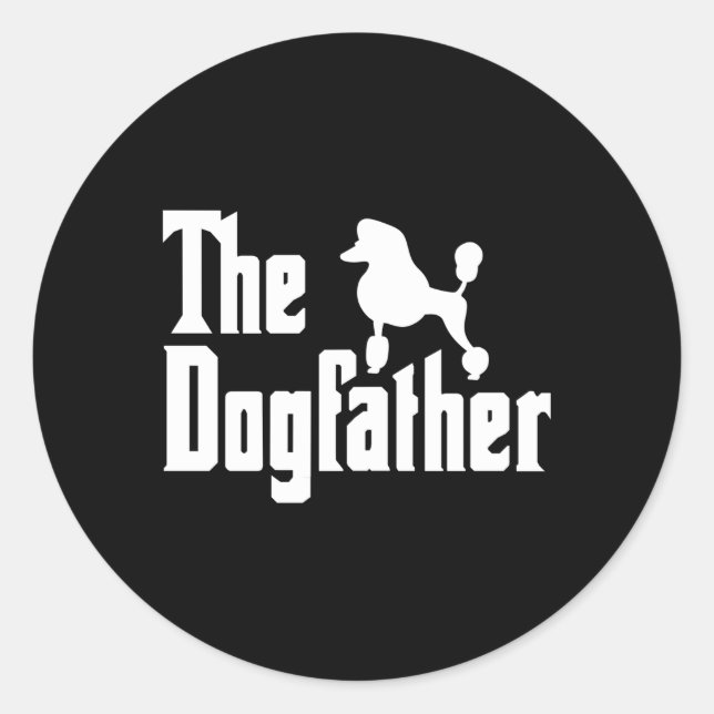 Poodle Vater Doodle Dogvater Standard Poodle Vater Runder Aufkleber (Vorderseite)