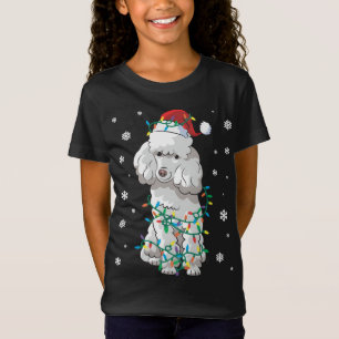Poodle wackelt in Weihnachtslicht Hund T-Shirt