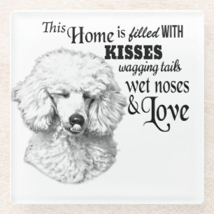 Poodle Wagging Schwanz Hund Zitat Glasuntersetzer