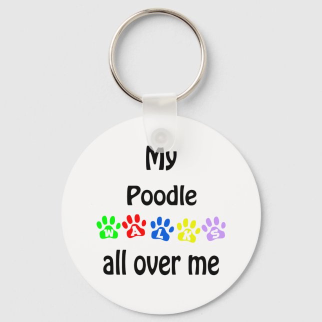 Poodle Walks Design Schlüsselanhänger (Vorderseite)