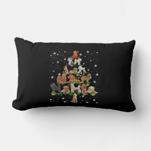 Poodle Weihnachtsbaum bedeckt durch Blitzlicht Lendenkissen