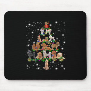 Poodle Weihnachtsbaum bedeckt durch Blitzlicht Mousepad