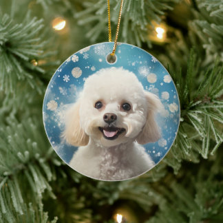Poodle Weihnachtsdekoration, Geschenk für Hundefre Keramik Ornament