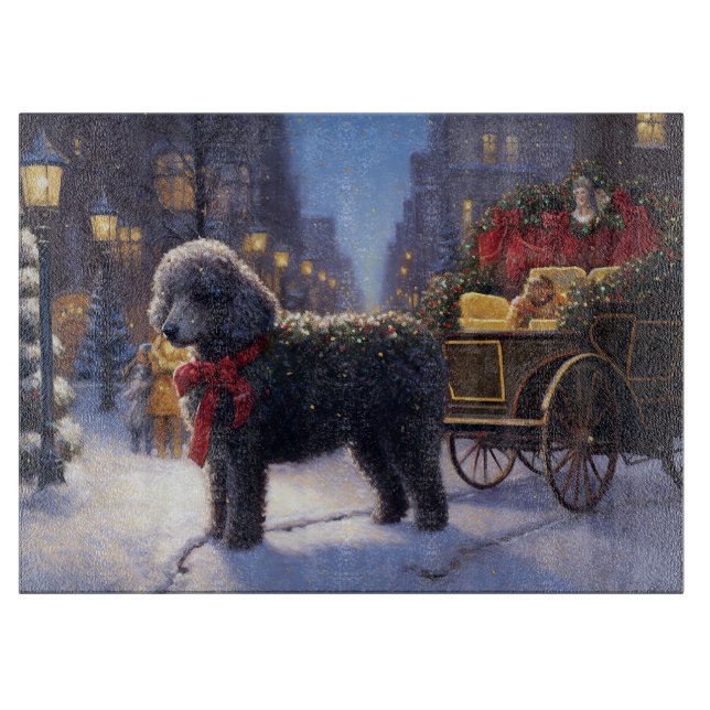 Poodle Weihnachtsfeiertag Schneidebrett (Vorderseite)