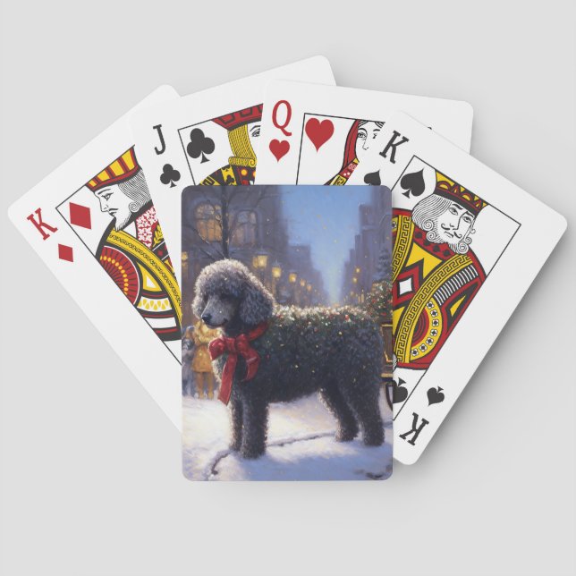 Poodle Weihnachtsfeiertag Spielkarten (Rückseite)