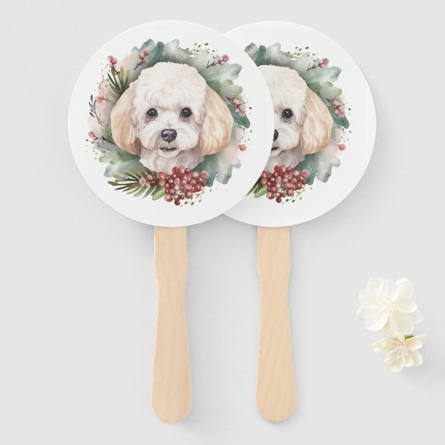 Poodle Weihnachtsfest Fächer (Vorne und Hinten)