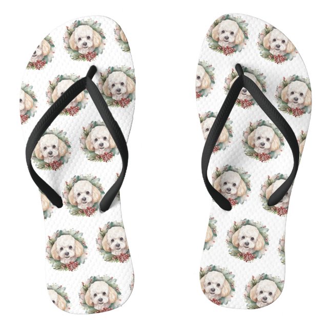 Poodle Weihnachtsfest Flip Flops (Fußbett)