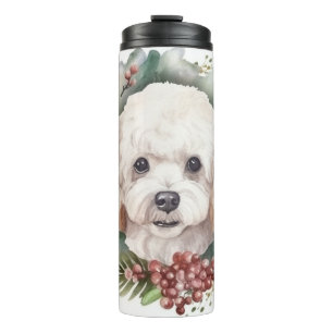 Poodle Weihnachtsfest Thermosbecher